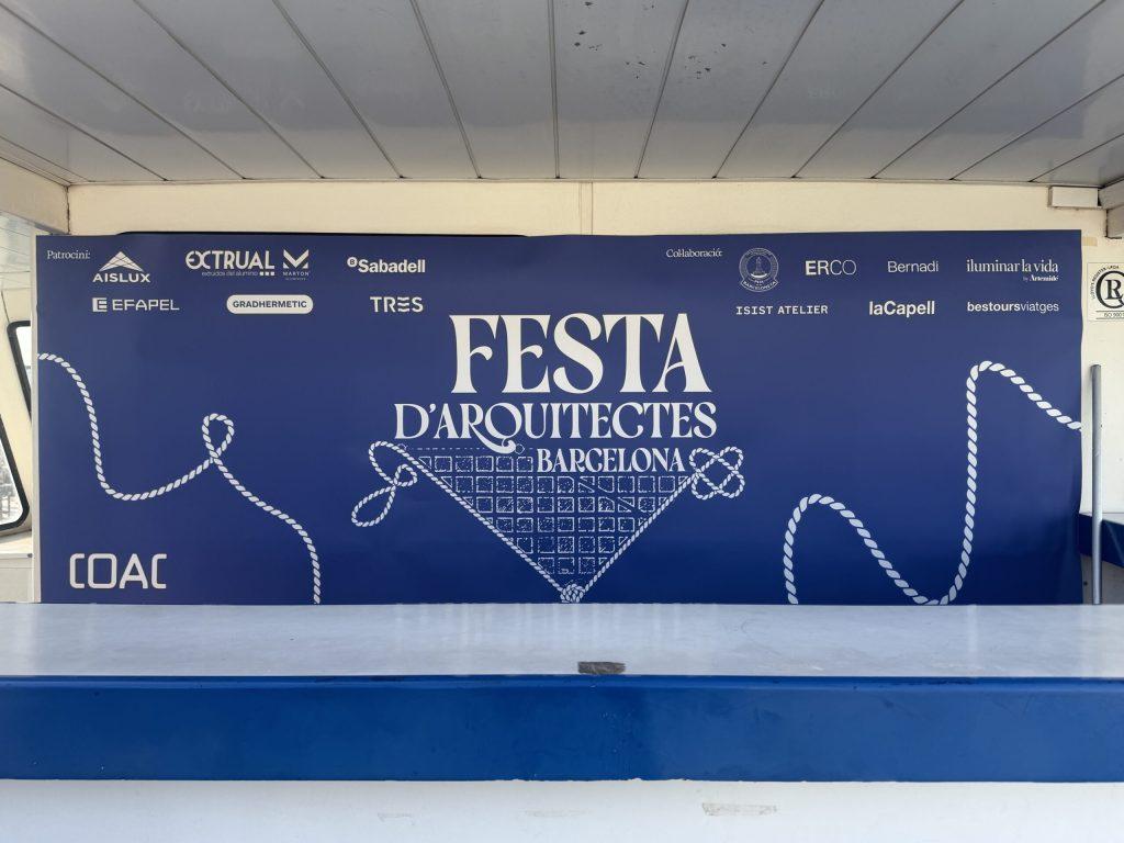 Photocall de la Festa d'Arquitectes de Barcelona organizada por el COAC con el patrocinio de Extrual y Aluminios Marton.